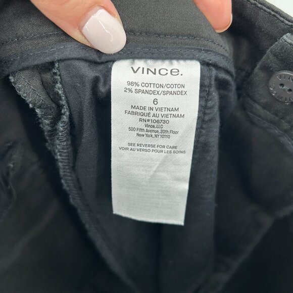 VINCE Women's Black Dark Charcoal Gray Cotton Spandex Bermuda Shorts Size 6 - Picture 5 of 5